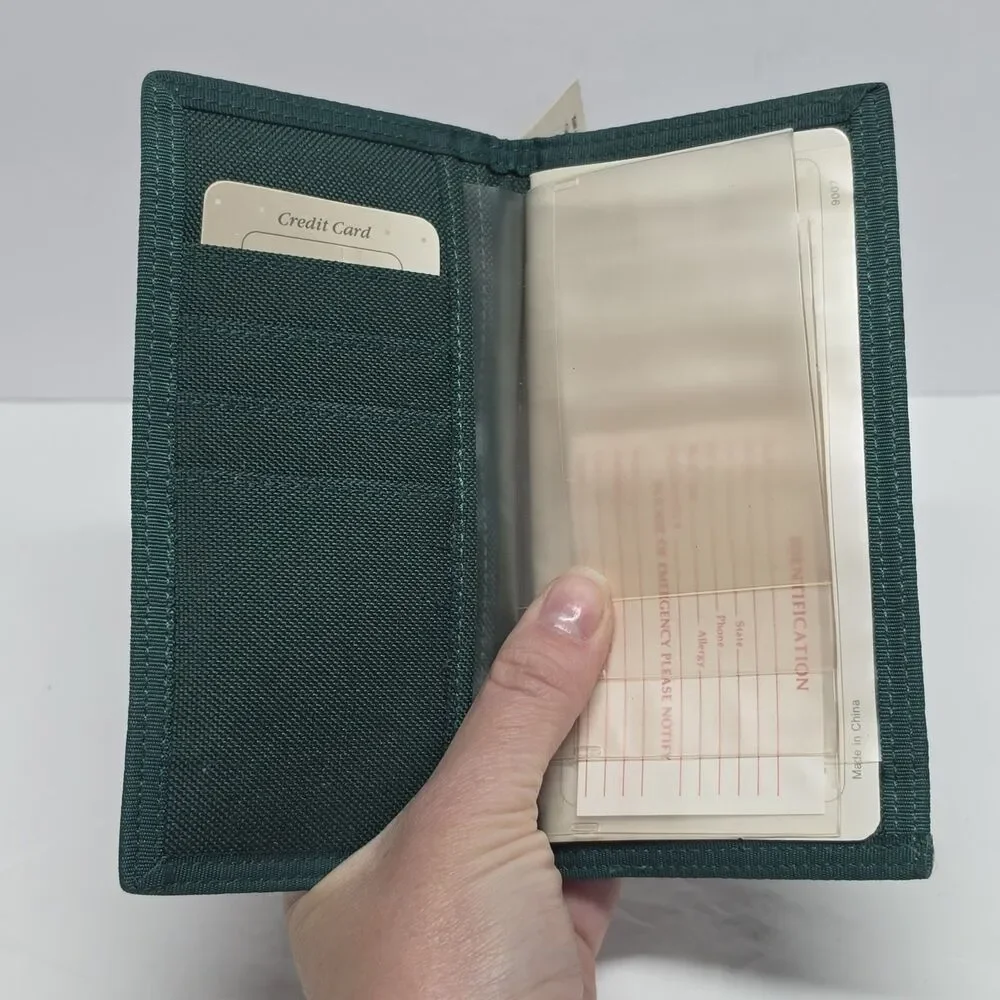 Vintage Green Bay Packers Premium Brown Leather And Canvas Checkbook Wallet NWT